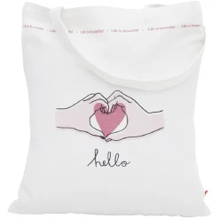 Coffret mug 330ml et tote bag coeur blanc et rose^Gifi Discount