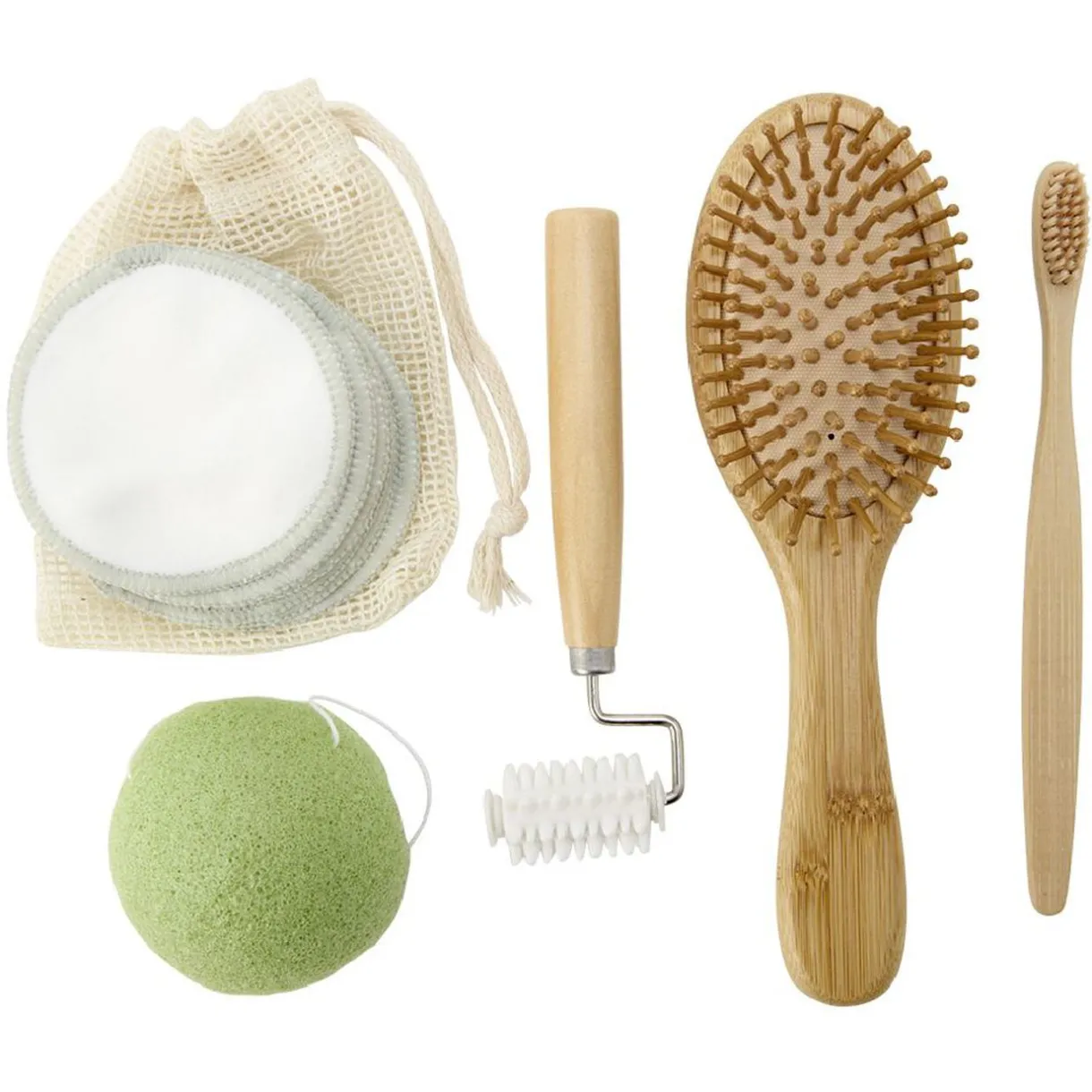 Discount Gifi Coffret salle de bain en bambou 6 pièces