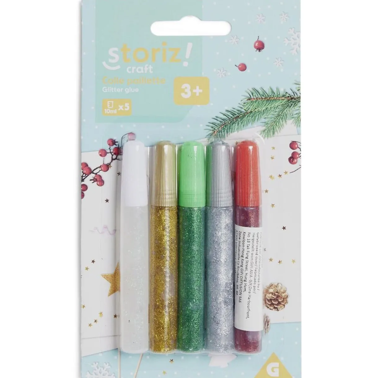 Outlet Gifi Colle colorée pailletée 10ml x5