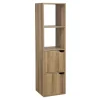 Rangement|Gifi Colonne étagère Adam bois beige 2 niches 2 portes H.120 cm
