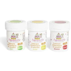 Colorant alimentaire en poudre Framboiselle rouge jaune vert x3^Gifi Hot