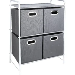 Rangement|Gifi Commode 4 tiroirs noire et grise