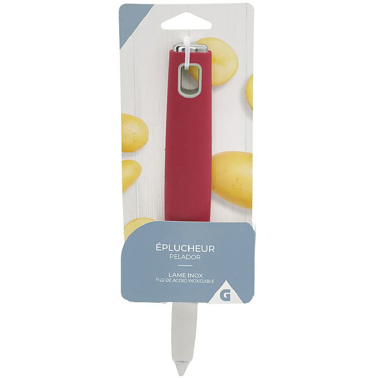 Économe inox manche plastique rouge^Gifi Hot