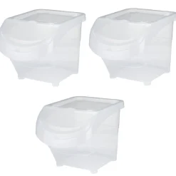 Rangement|Gifi Containers transparents avec couvercle 20 L x3