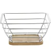 Corbeille à fruits métal filaire socle bambou gris naturel^Gifi Outlet