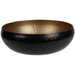 Corbeille à fruits ronde en acier noire et dorée^Gifi Outlet