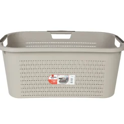 Entretien Du Linge|Gifi Corbeille à linge avec poignées design rotin taupe 40 L