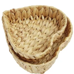 Rangement|Gifi Corbeille forme coeur jacinthe d'eau tressée x2