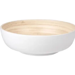 Coupelle blanche en bambou forme ronde^Gifi New