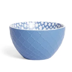 Coupelle porcelaine motif fleur bleue et blanche Ø13xH7,2cm^Gifi