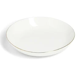 Coupelle ronde blanc et doré Ø20cm porcelaine^Gifi New