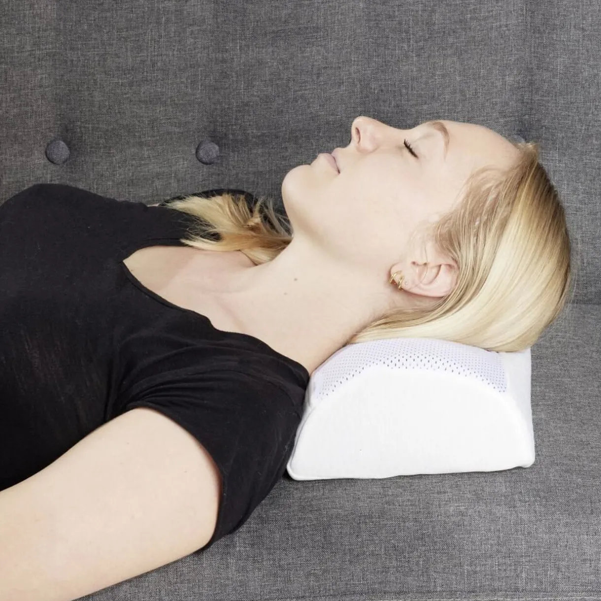 Clearance Gifi Coussin demi rouleau à mémoire de forme rafraîchissant 39x20xH10cm