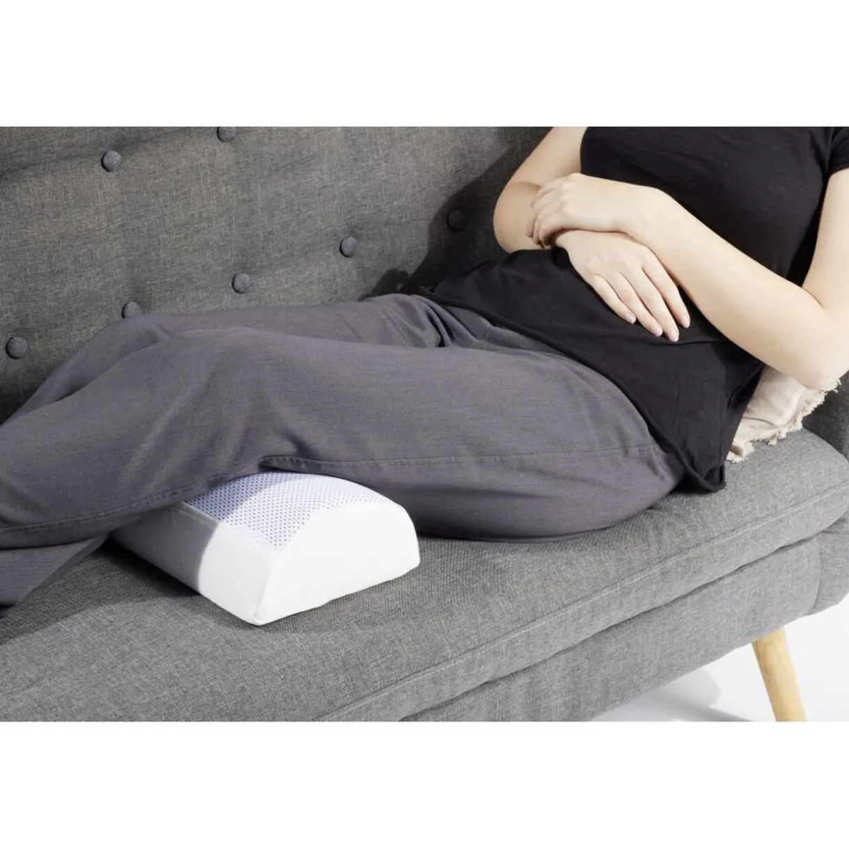 Clearance Gifi Coussin demi rouleau à mémoire de forme rafraîchissant 39x20xH10cm