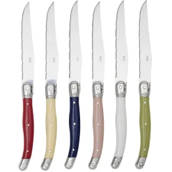 Couteau à steak inox et ABS x6^Gifi Online