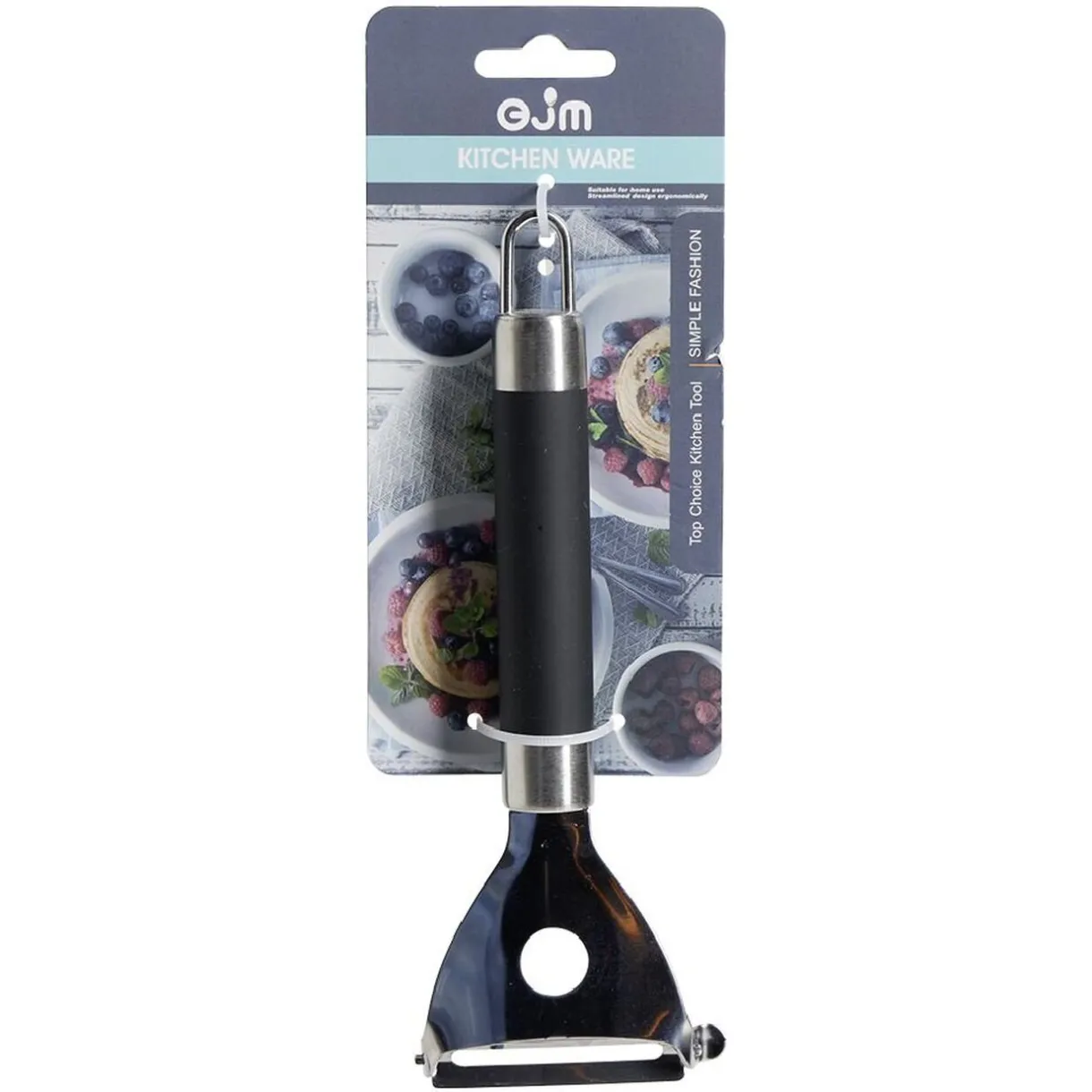 Couteau éplucheur étrier en inox avec manche plastique L.18cm^Gifi