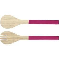 Couvert à salade jaune, rose ou bleu en bambou^Gifi Hot