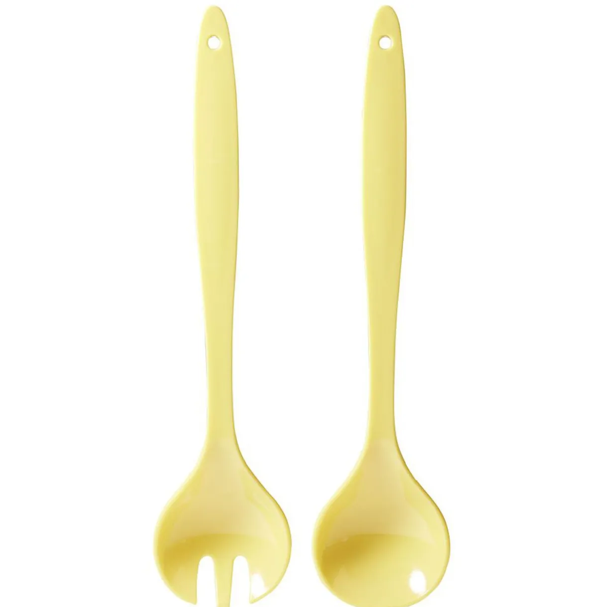 Couverts à salade en plastique jaune x2^Gifi Discount