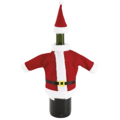 Couvre bouteille de vin forme costume de Noël^Gifi Discount