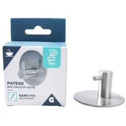 Rangement|Gifi Crochet de salle bain gris à coller