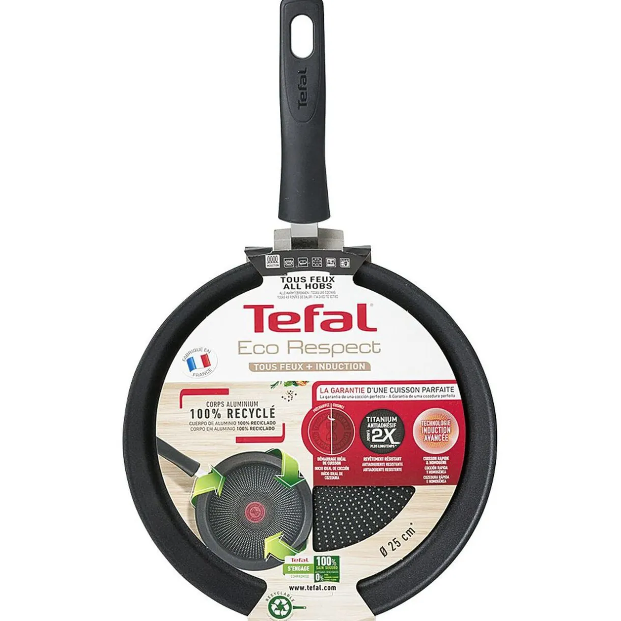 Crêpière Tefal aluminium anti adhérente thermosignal marron Ø 25 cm^Gifi Outlet