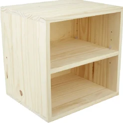 Rangement|Gifi Cube de rangement 2 niches pin naturel