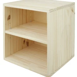 Rangement|Gifi Cube de rangement 2 niches pin naturel