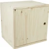 Rangement|Gifi Cube de rangement 1 porte pin naturel