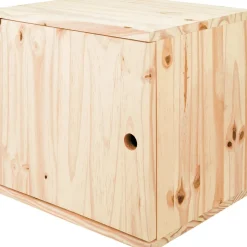 Rangement|Gifi Cube de rangement 1 porte pin naturel