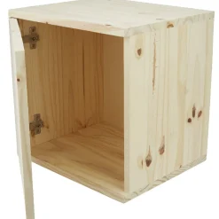 Rangement|Gifi Cube de rangement 1 porte pin naturel