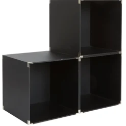Rangement|Gifi Cube de rangement déco noir x3