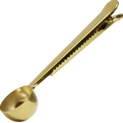 Cuillère pince sachet en inox doré^Gifi Outlet
