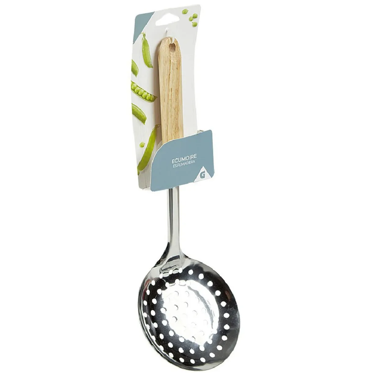 Écumoire en inox avec manche en bois^Gifi Sale