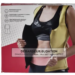 Clearance Gifi Débardeur de sudation fitness jaune et noir
