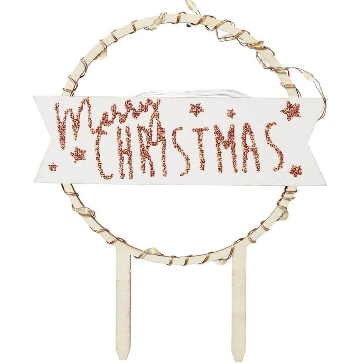 Décoration gâteau de Noël à LED en bois beige^Gifi Best