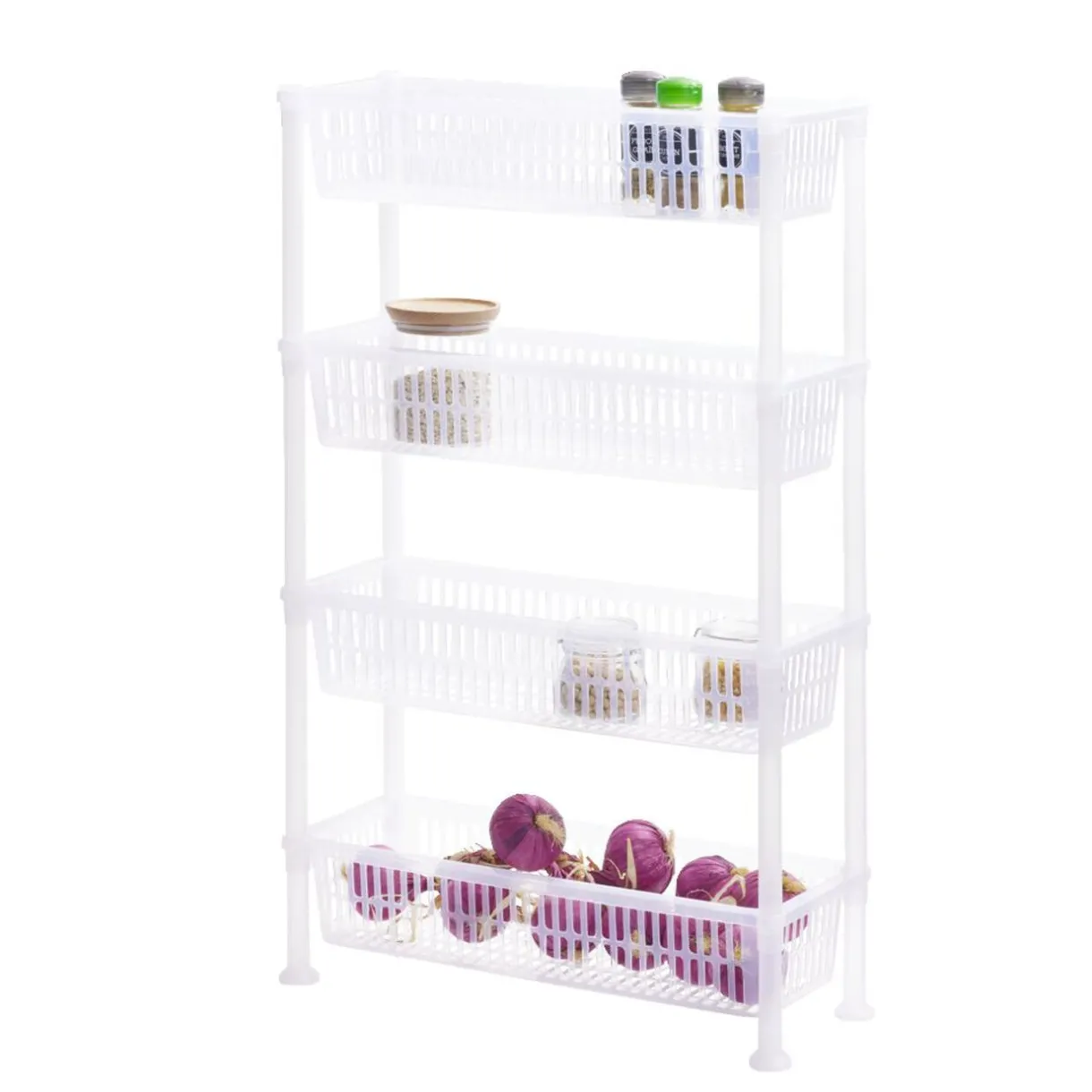 Desserte 4 niveaux plastique transparent 50x19,5xH82cm^Gifi Hot