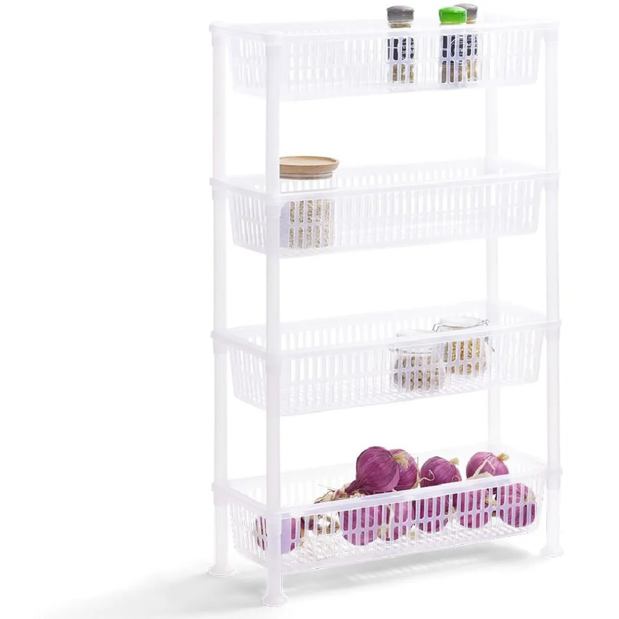 Desserte 4 niveaux plastique transparent 50x19,5xH82cm^Gifi Hot