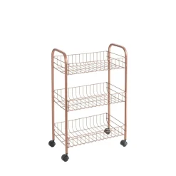 Desserte à roulette Metaltex 3 étages orange cuivré^Gifi Sale