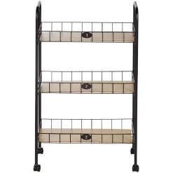 Desserte à roulettes 3 niveaux métal et bois^Gifi Clearance