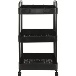 Desserte à roulettes 3 niveaux plastique noir^Gifi Best