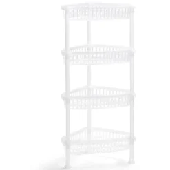 Desserte d'angle 4 niveaux plastique transparent 38x33xH82cm^Gifi