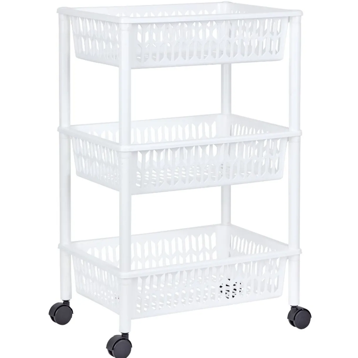 Desserte de cuisine 3 niveaux panières blanches^Gifi Clearance