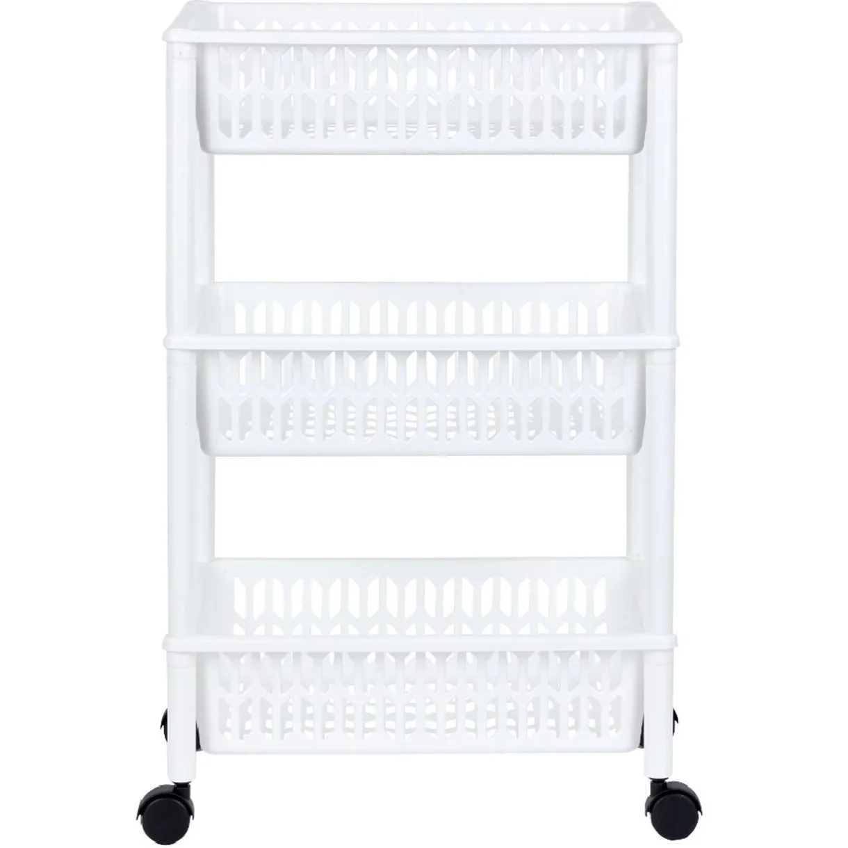 Desserte de cuisine 3 niveaux panières blanches^Gifi Clearance