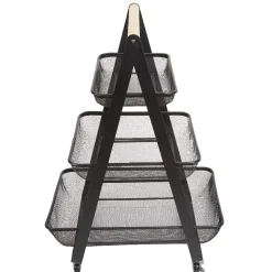 Desserte de cuisine 3 paniers métal noir^Gifi Best