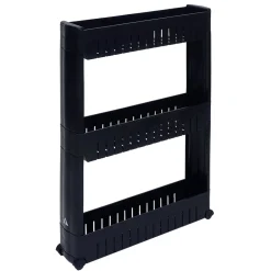 Desserte de cuisine à roulettes 3 niveaux noir 54,5x12,5xH.72cm^Gifi