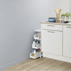 Desserte de cuisine 3 tiroirs coulissants blanc^Gifi Hot