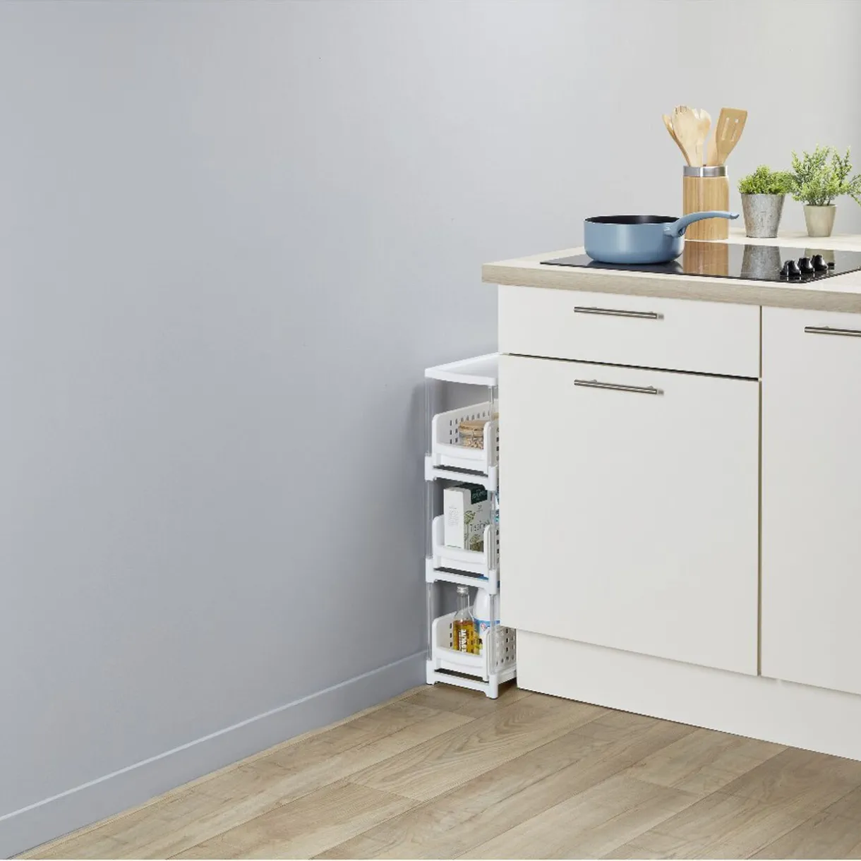 Desserte de cuisine 3 tiroirs coulissants blanc^Gifi Hot