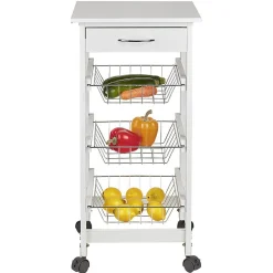 Desserte de cuisine mdf métal blanc gris^Gifi Online