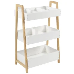 Rangement|Gifi Desserte meuble de rangement 3 niveaux blanc naturel
