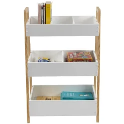 Rangement|Gifi Desserte meuble de rangement 3 niveaux blanc naturel