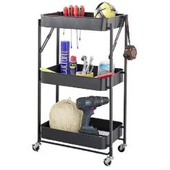 Desserte multi-usage pliable métal noir^Gifi Best